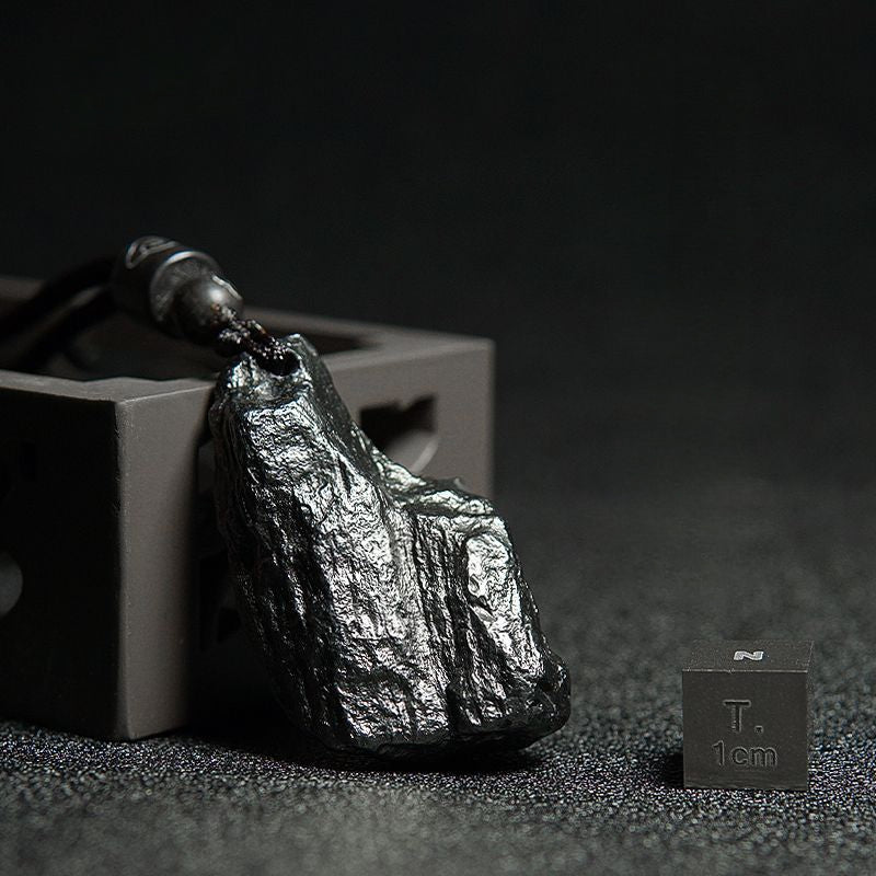 Natural Iron Silicide Meteorite Raw Stone Necklace - Cosmic Energy Pendant - Image 2