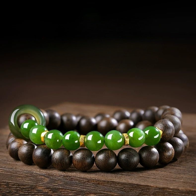 Agarwood Jade Bracelet Vietnam Oud Hetian Gemstone Beads