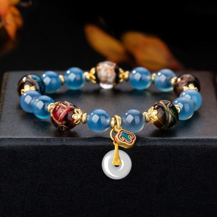 Colorful Agate Bracelet Multi Color Natural Gemstone Beads