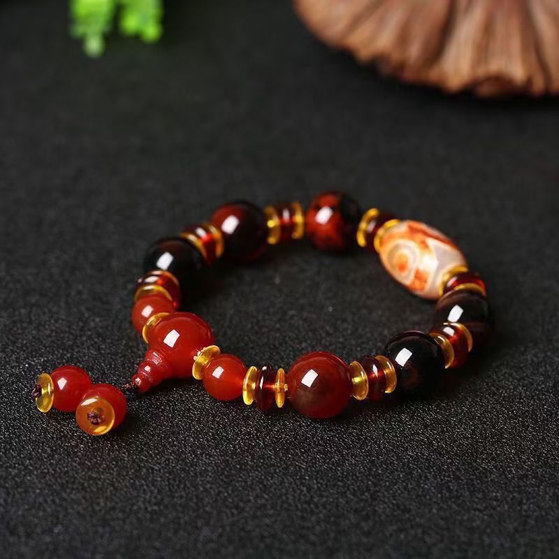 Original Design Couple's Jadeite Bracelet - Yin Yang Dzi Energy Beads - Image 4