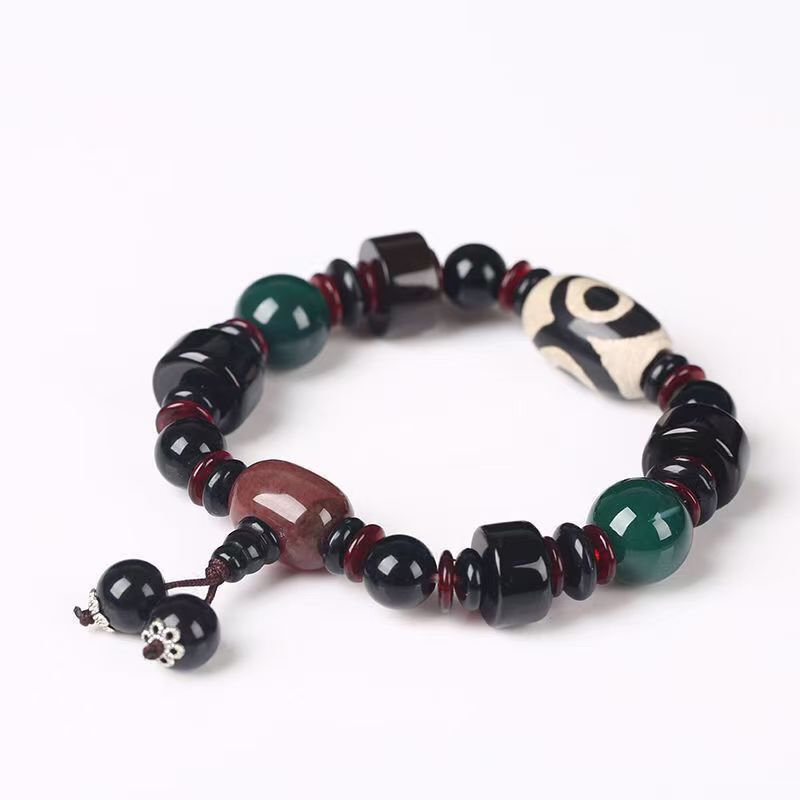Original Design Couple's Jadeite Bracelet - Yin Yang Dzi Energy Beads - Image 5