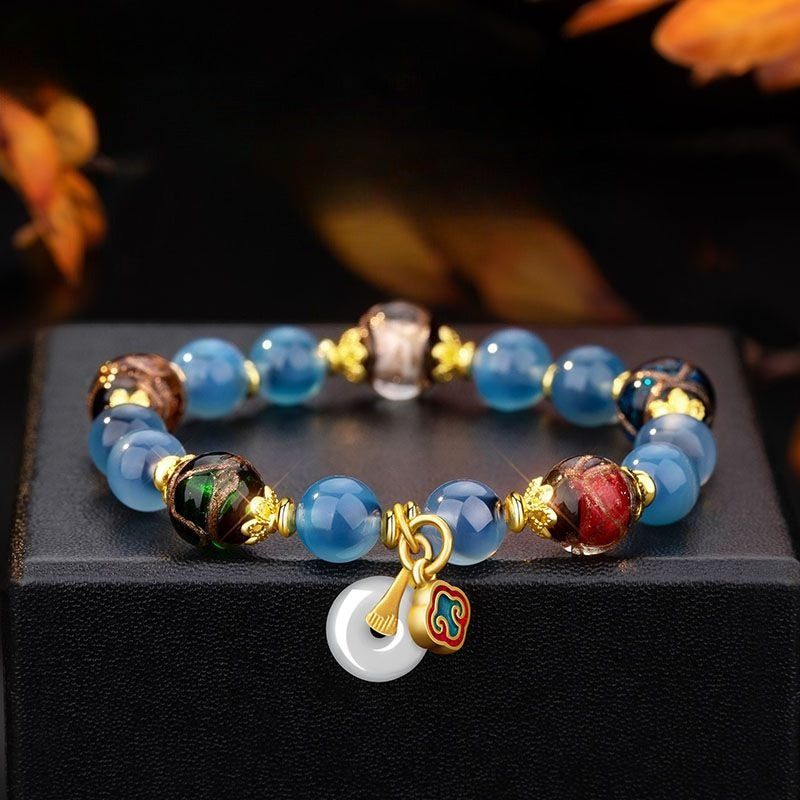 Colorful Agate Bracelet - Multi-Color Natural Gemstone Beads - Image 7