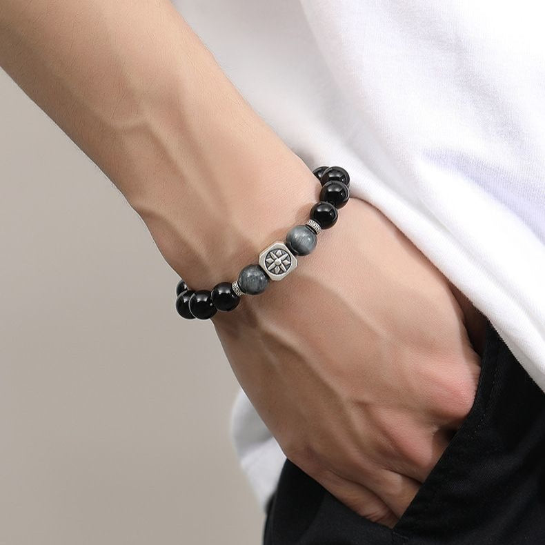 Hawk's Eye Bracelet - S925 Sterling Silver Starburst Gemstone Beads - Image 4