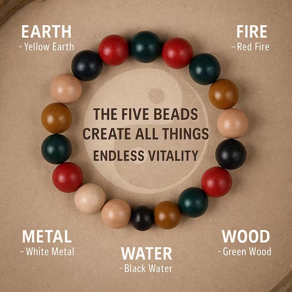Herbal Energy Bracelet - Five Elements Botanical Aromatherapy Beads - Image 2