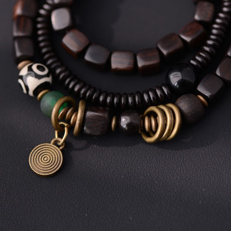 Original Design Handcrafted Black Walnut Bracelet - Good Luck Wooden Beads - Image 6