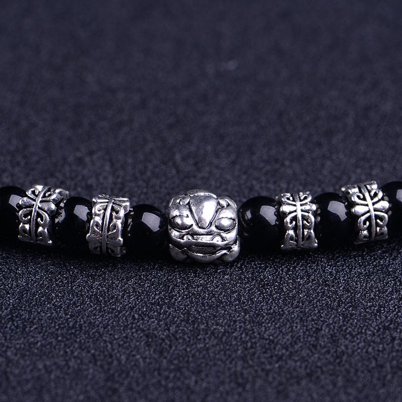 Natural Obsidian Silver Bracelet - Pi Xiu Wealth Protection Beads - Image 5