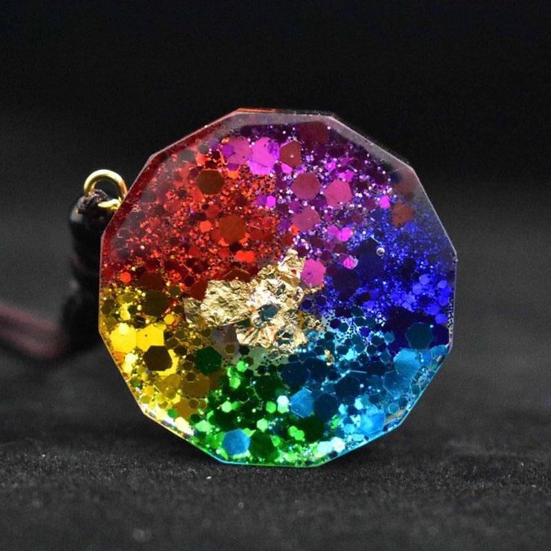 Chakra Orgonite Necklace - EMF Protection & 7 Chakra Healing Pendant - Image 3