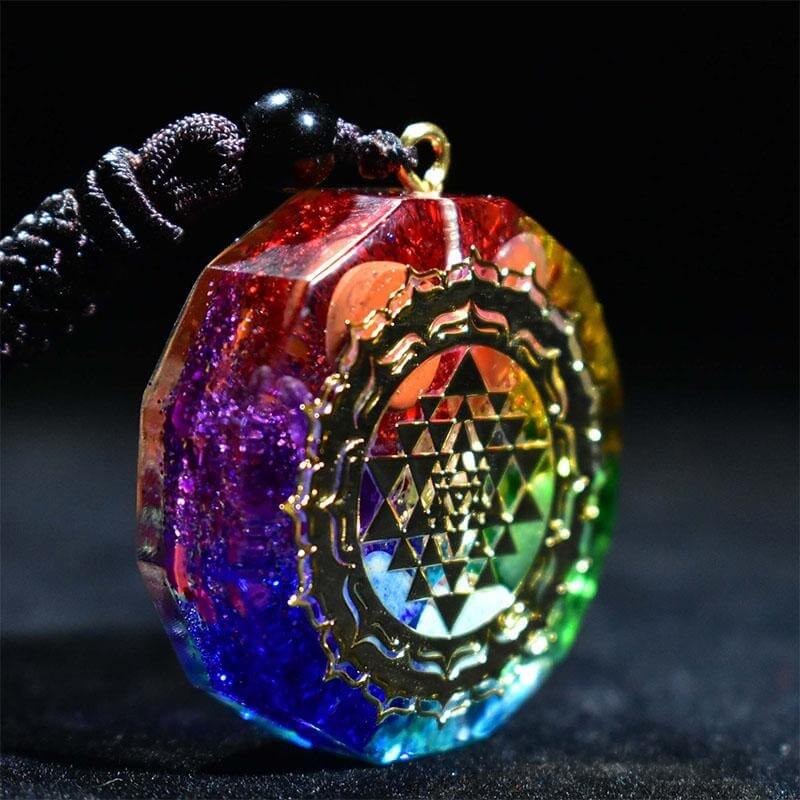 Chakra Orgonite Necklace - EMF Protection & 7 Chakra Healing Pendant - Image 4