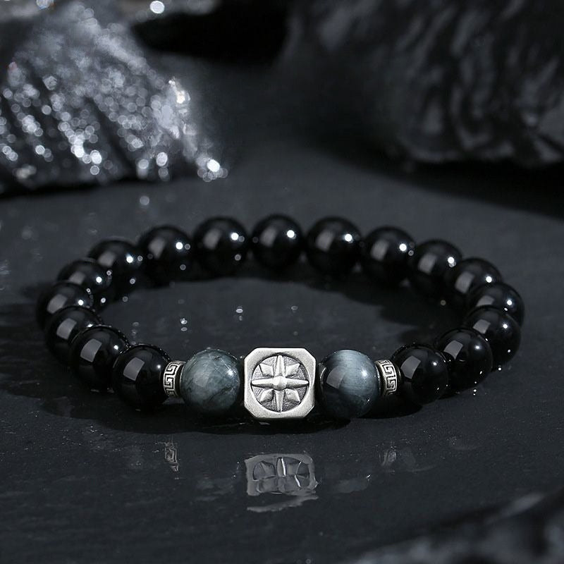 Hawk's Eye Bracelet S925 Sterling Silver Starburst