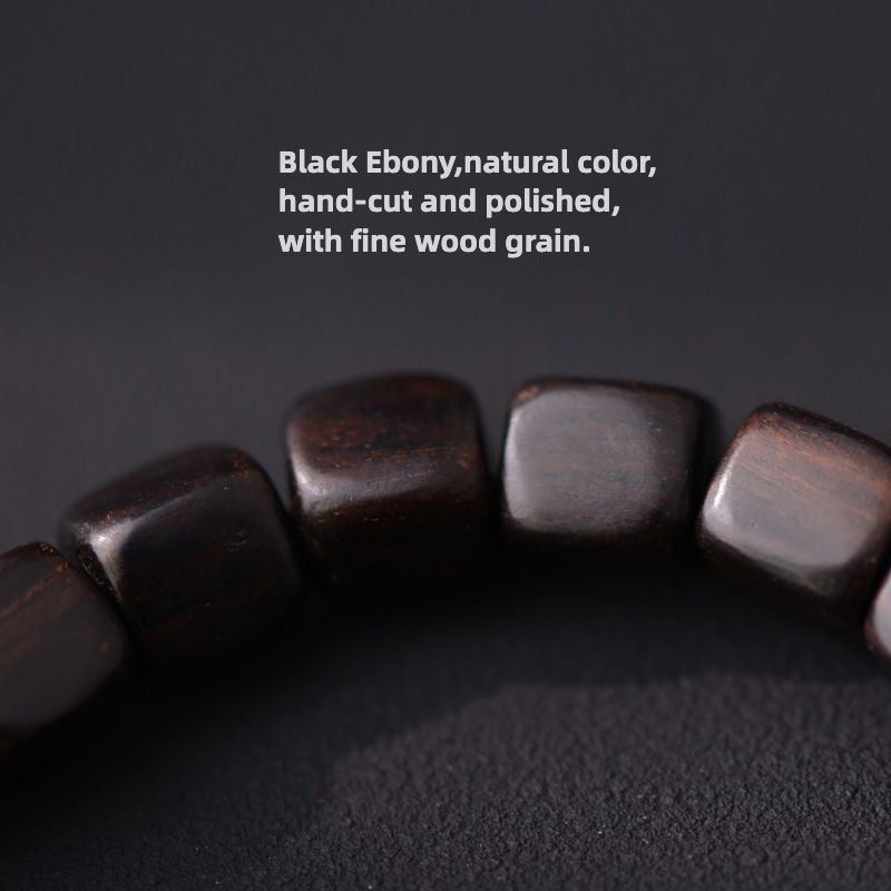 Original Design Handcrafted Black Walnut Bracelet - Good Luck Wooden Beads - Image 2