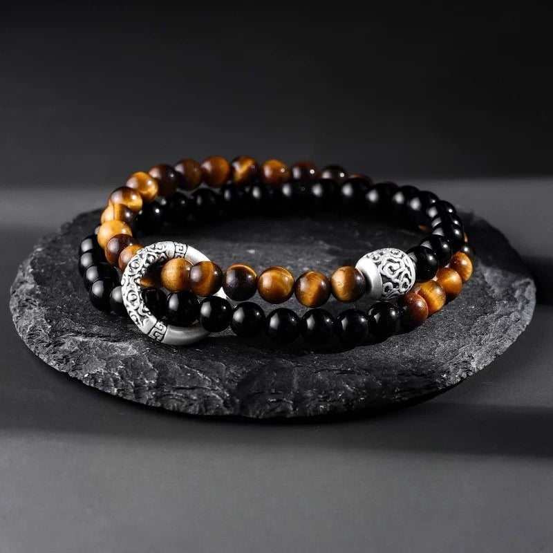 Tiger Eye Stone Sterling Silver Bracelet - Wealth & EMF Protection Beads - Image 7