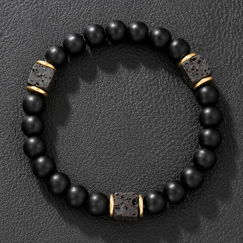 Volcanic Stone Bracelet - Natural Lava Rock Essential Oil Beads - Image 2