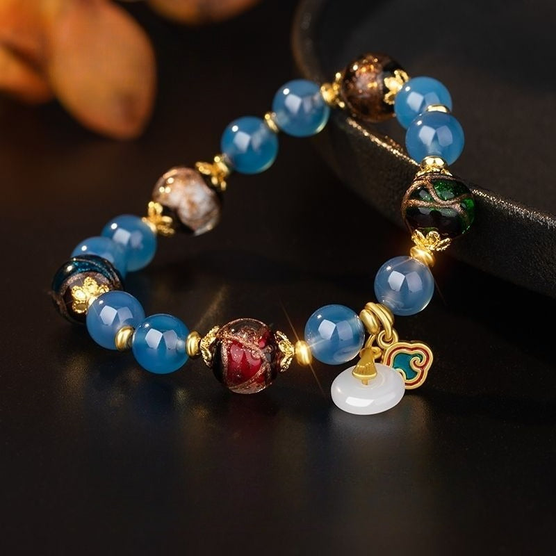 Colorful Agate Bracelet - Multi-Color Natural Gemstone Beads - Image 6
