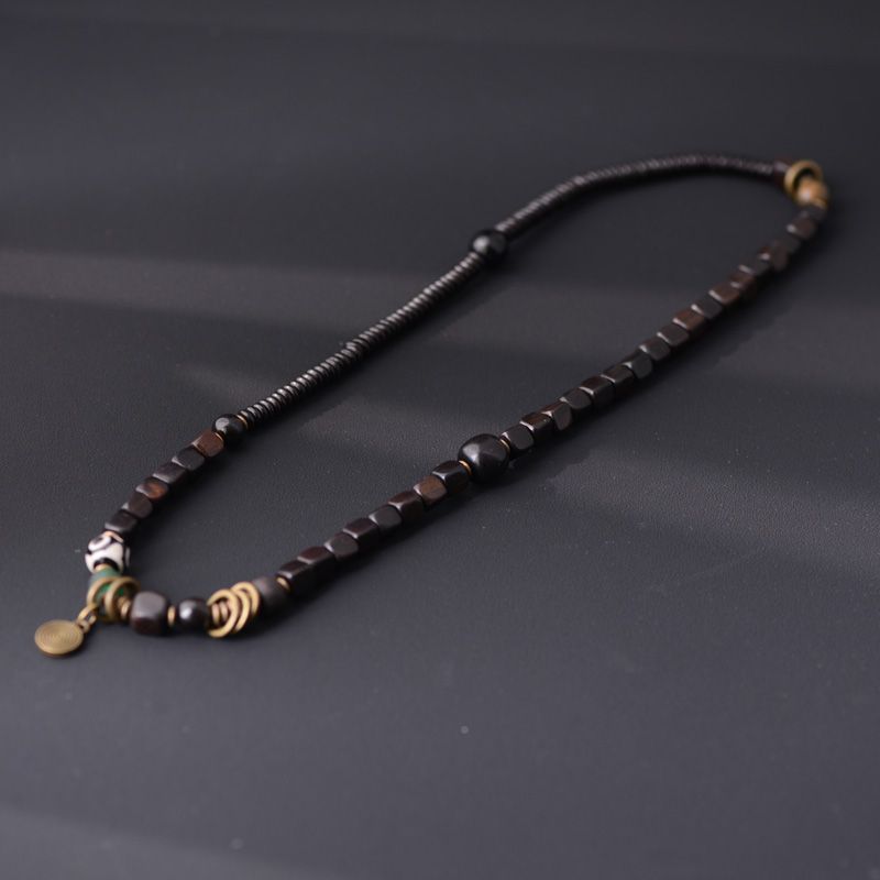 Original Design Handcrafted Black Walnut Bracelet - Good Luck Wooden Beads - Image 7