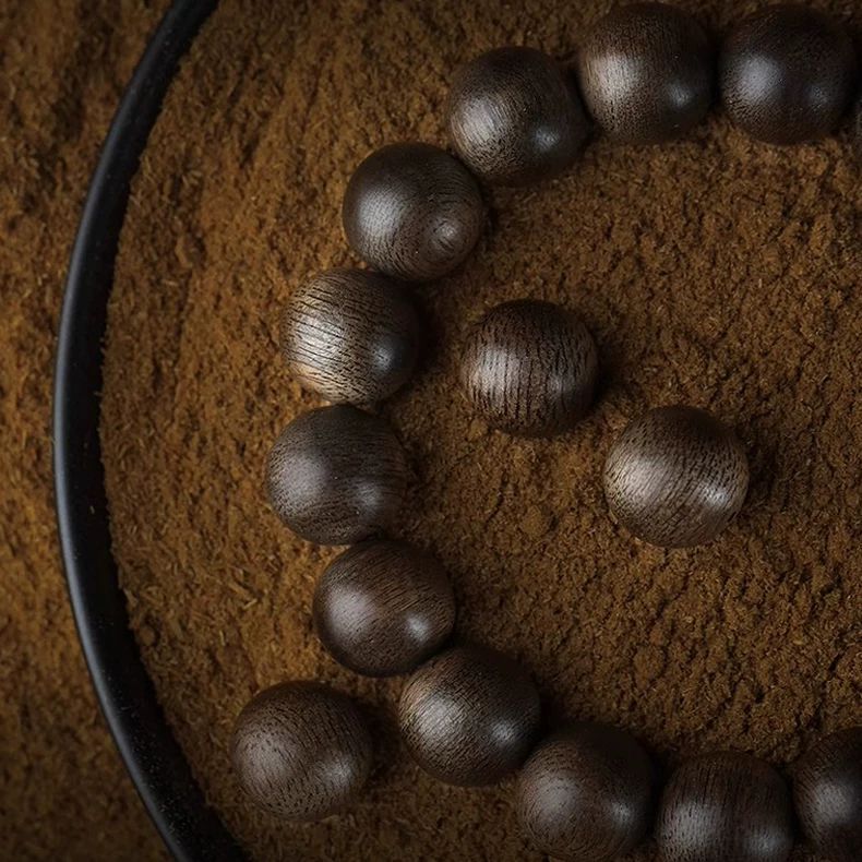 Agarwood Jade Bracelet - Natural Vietnam Nha Trang & Hetian Gemstone Beads - Image 4