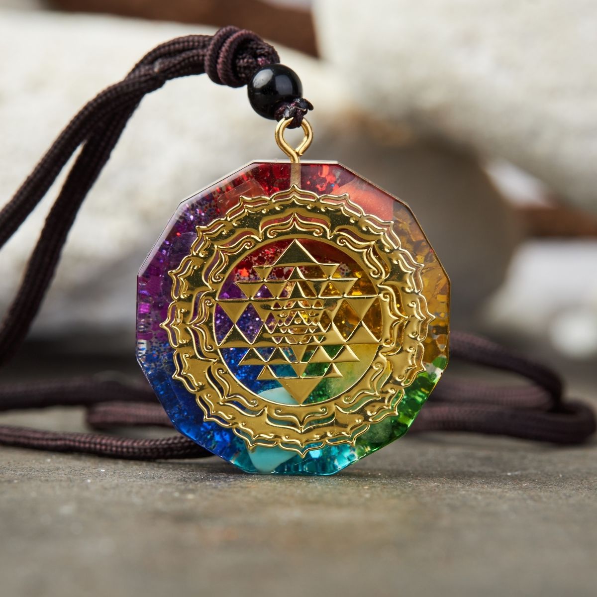 Chakra Orgonite Necklace - EMF Protection & 7 Chakra Healing Pendant - Image 6