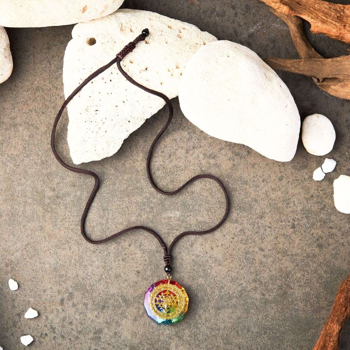 Chakra Orgonite Necklace - EMF Protection & 7 Chakra Healing Pendant - Image 5