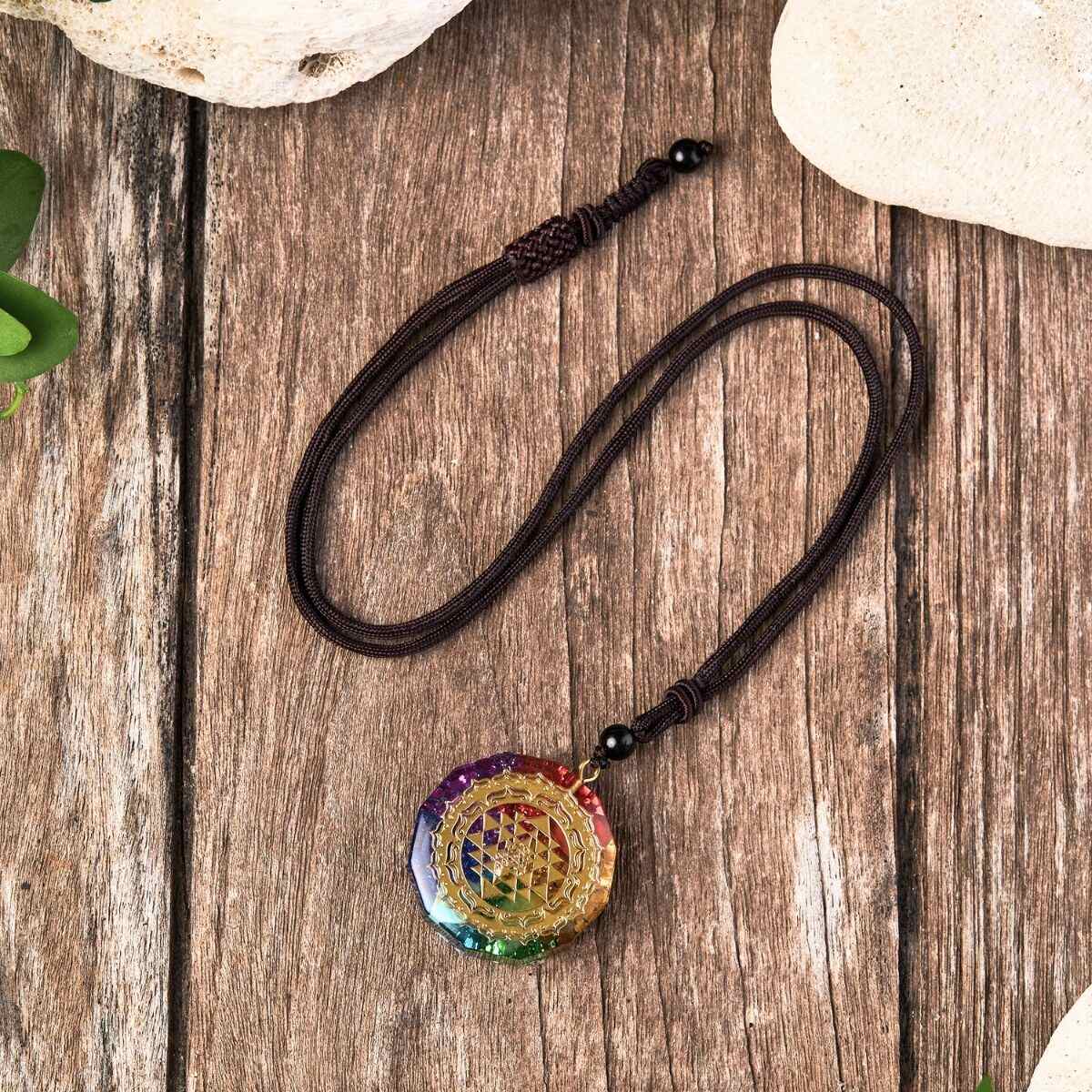Chakra Orgonite Necklace - EMF Protection & 7 Chakra Healing Pendant - Image 12