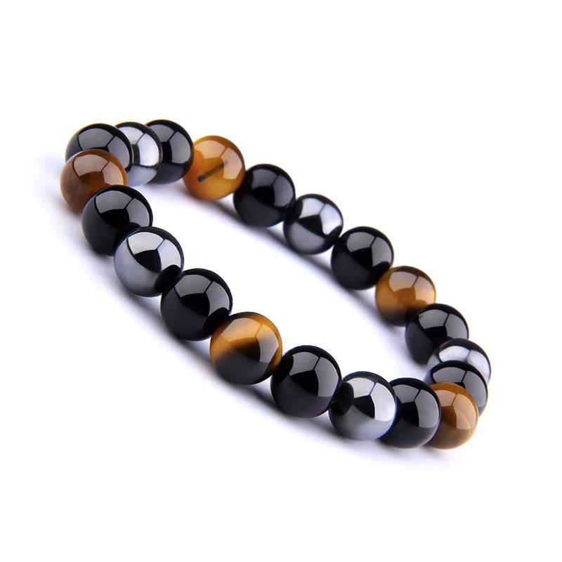 Triple Protection Bracelet - Tiger's Eye, Obsidian & Hematite Beads - Image 8