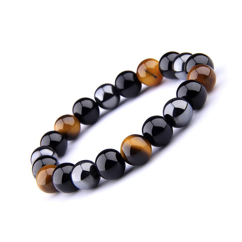 Triple Protection Bracelet - Tiger's Eye, Obsidian & Hematite Beads - Image 10