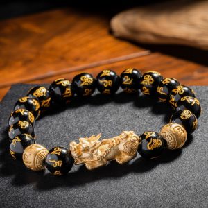 pixiu black obsidian bracelet