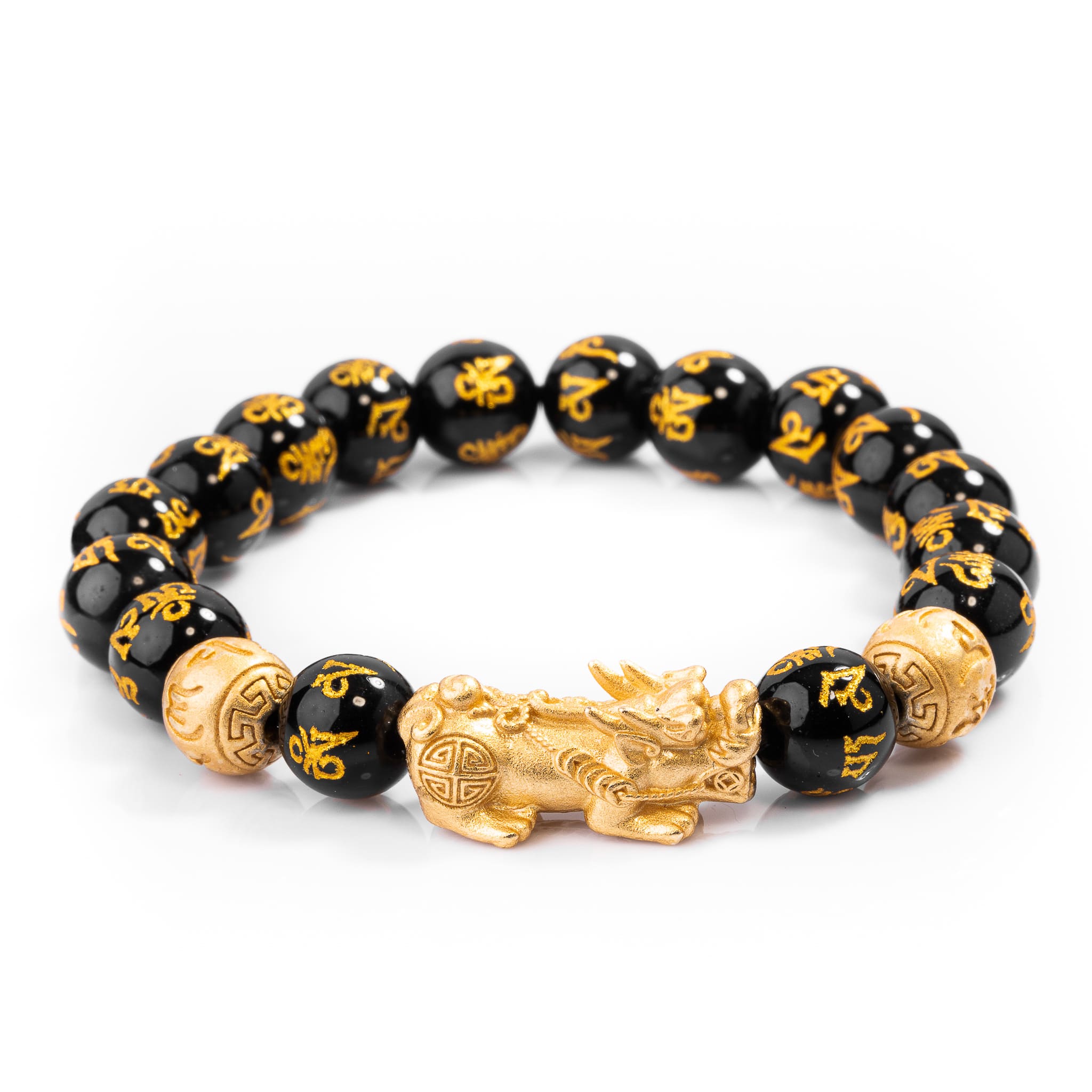 Pixiu Black Obsidian Bracelet - Feng Shui Wealth & Protection Beads - Image 3