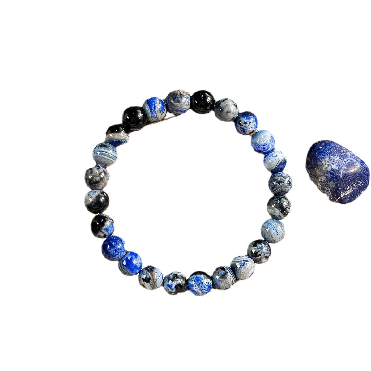 Blue Agate Natural Bracelet - Health Boost & Wealth Attraction Beads - Image 5