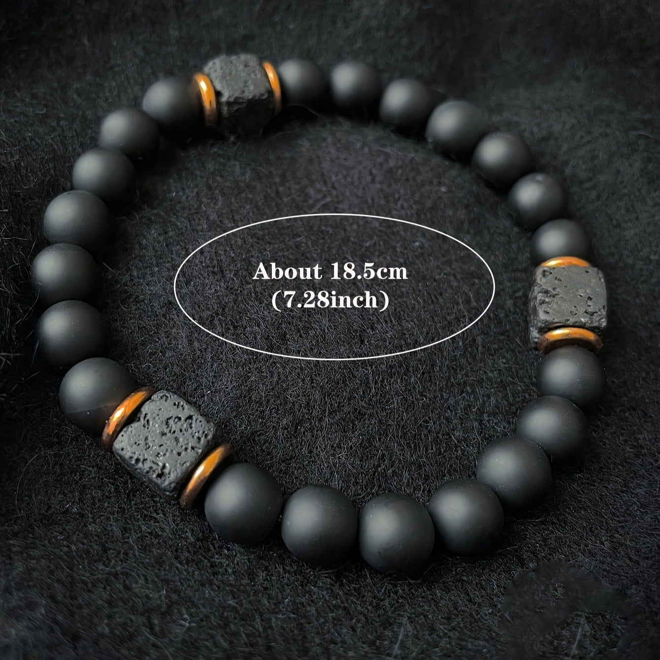 Volcanic Stone Bracelet - Natural Lava Rock Essential Oil Beads - Image 5