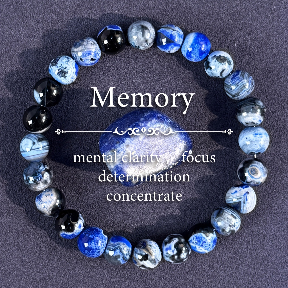 Blue Agate Natural Bracelet - Health Boost & Wealth Attraction Beads - Image 2