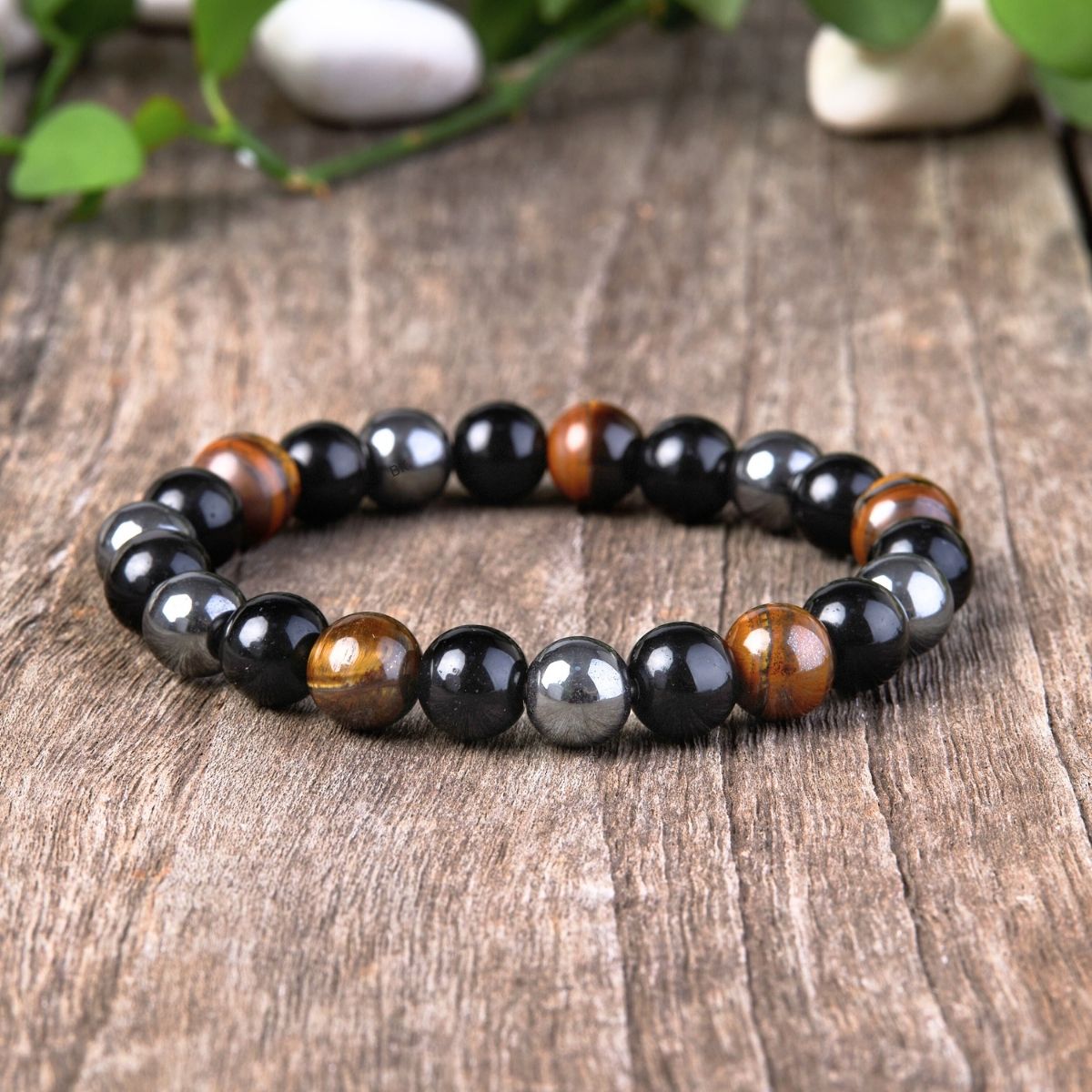 Triple Protection Bracelet - Tiger's Eye, Obsidian & Hematite Beads - Image 14