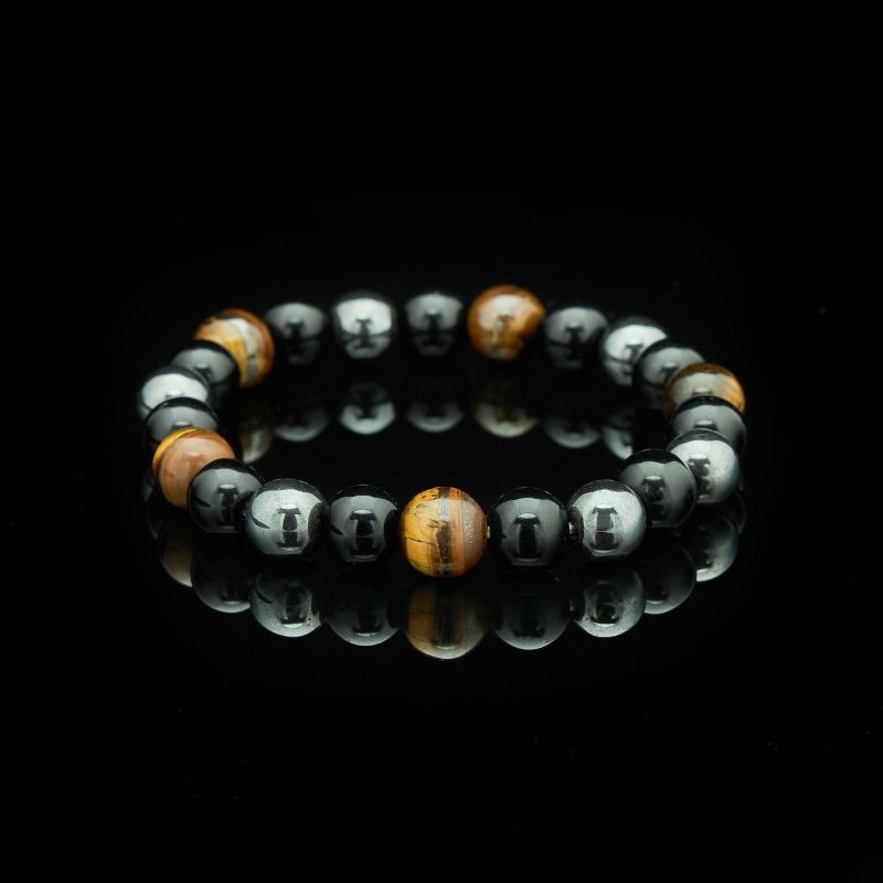Triple Protection Bracelet - Tiger's Eye, Obsidian & Hematite Beads - Image 12