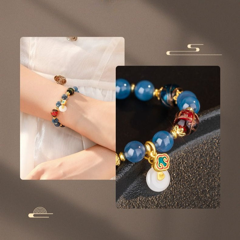 Colorful Agate Bracelet - Multi-Color Natural Gemstone Beads - Image 2