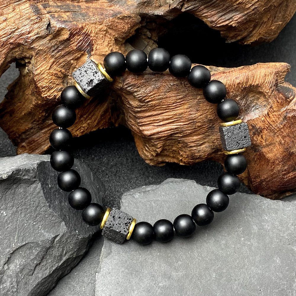 Volcanic Stone Bracelet Natural Lava Rock Energy Beads