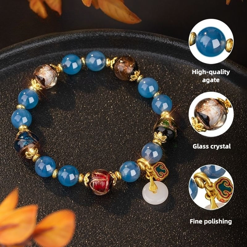 Colorful Agate Bracelet - Multi-Color Natural Gemstone Beads - Image 3