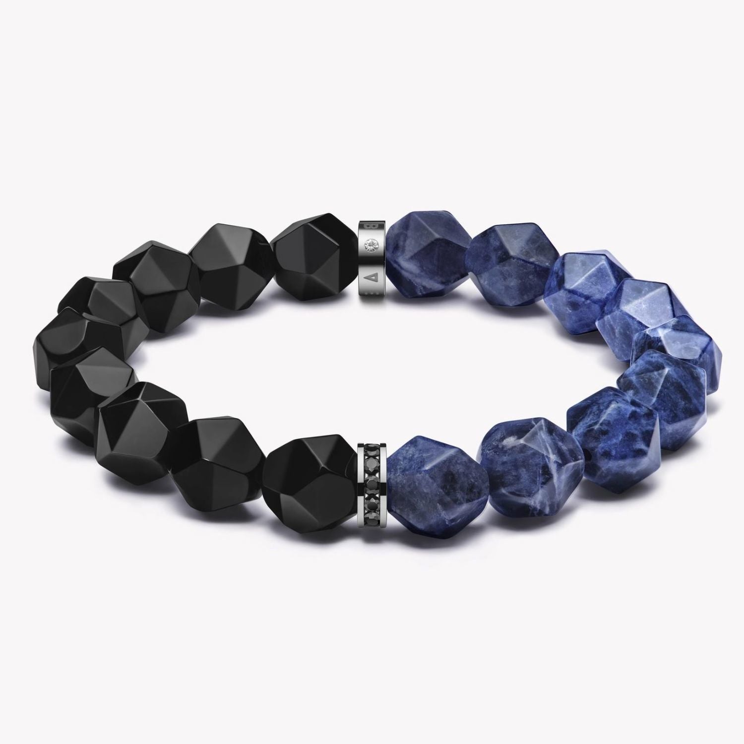 Blue Sodalite Black Onyx Bracelet - Natural Luck & Protection Beads - Image 5