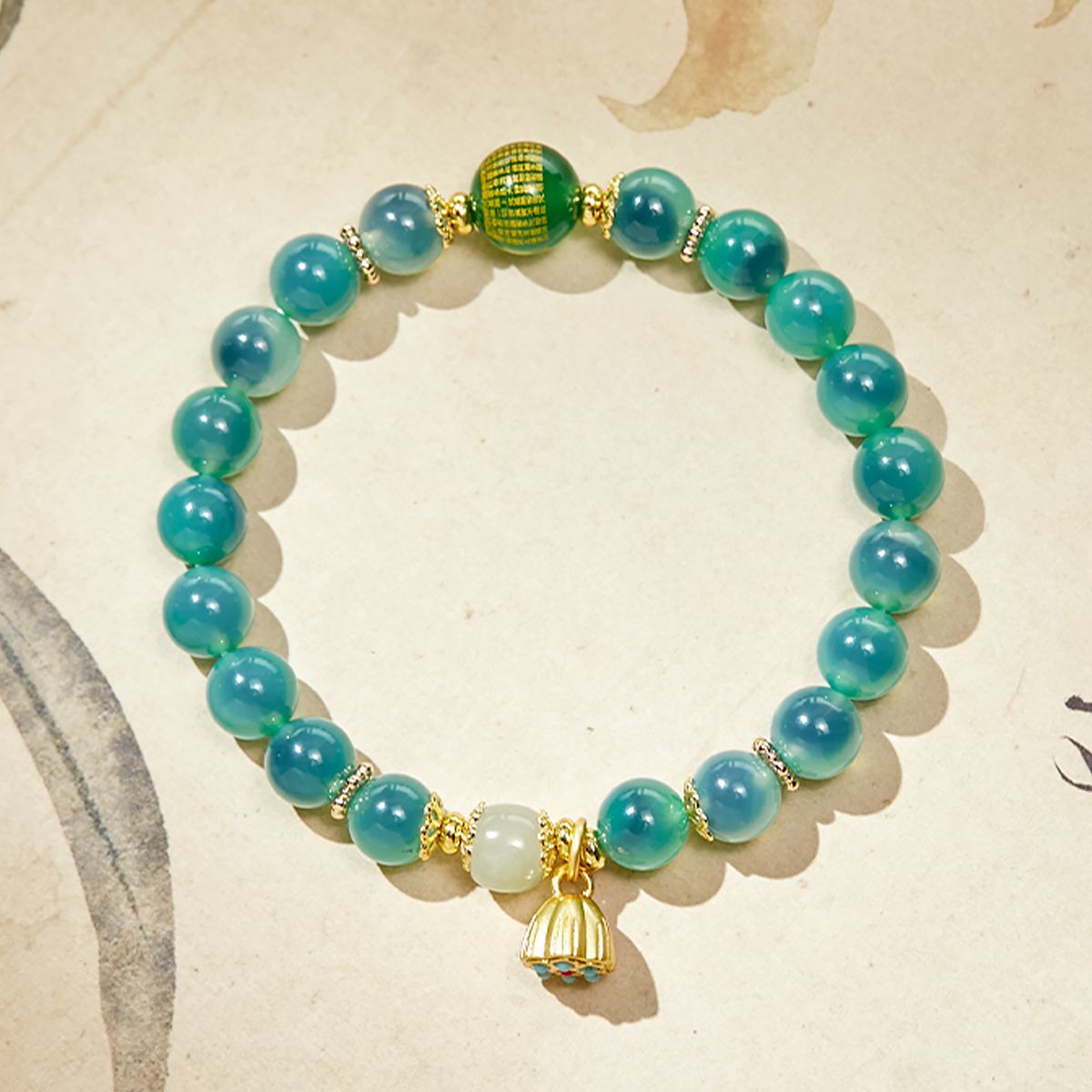 Lotus Seed Candy Agate Bracelet - Crystal Clear Gemstone Beads - Image 7