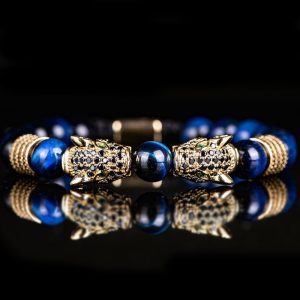 Tiger's Eye Obsidian Bracelet Warrior Protection Beads