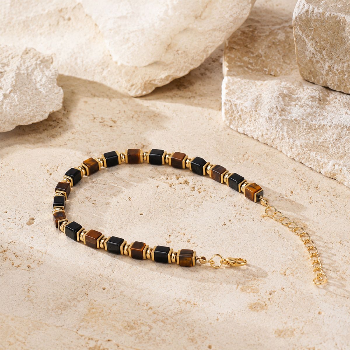 Tiger Eye Black Onyx Bracelet for wealth and protection